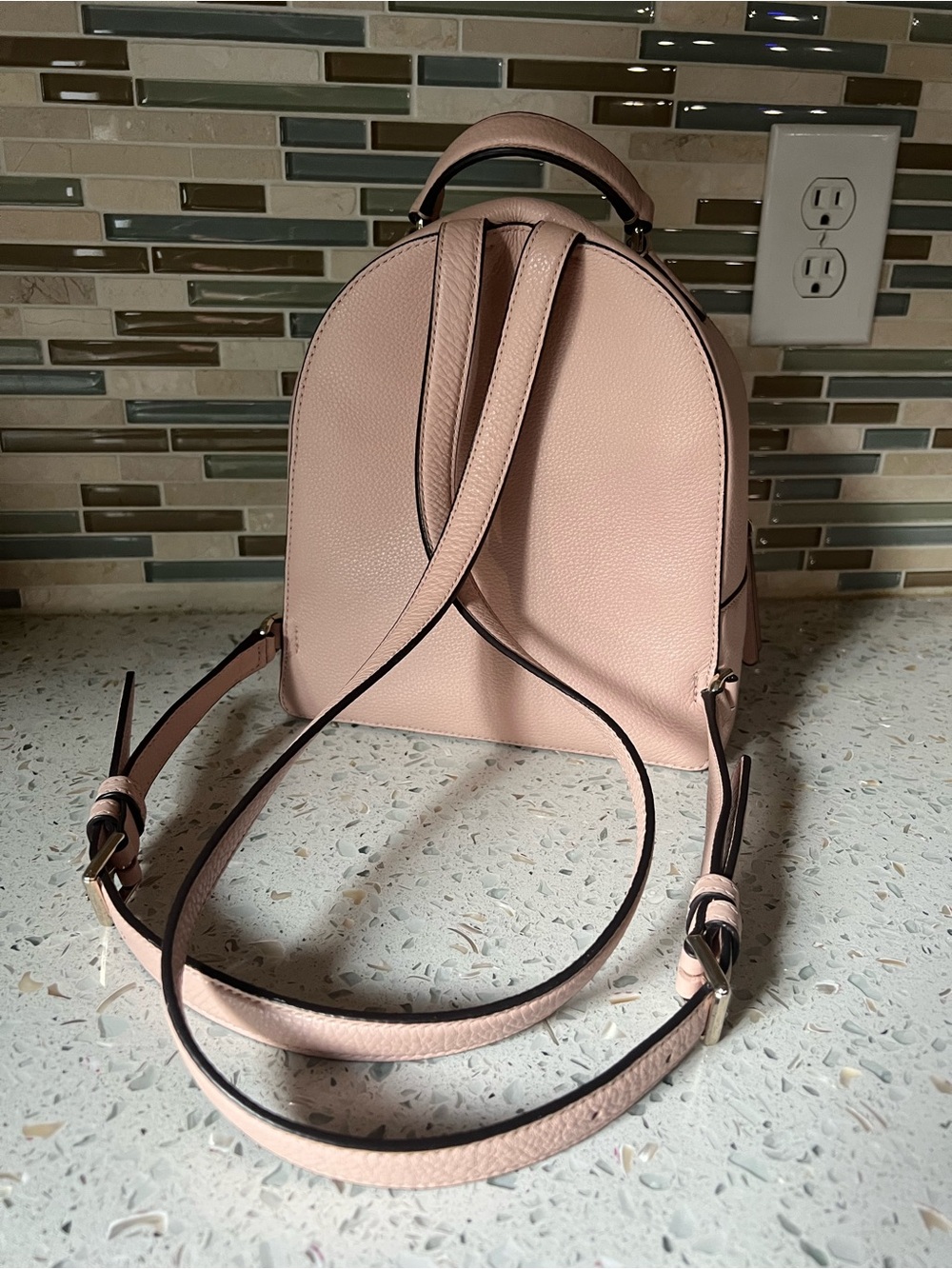 kate spade Blush Pink Pebbled Leather Mini Backpack - Picture 3 of 8